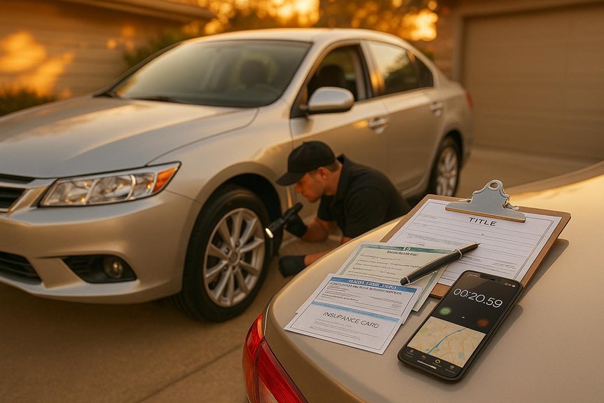 gather vehicle documents for inspection